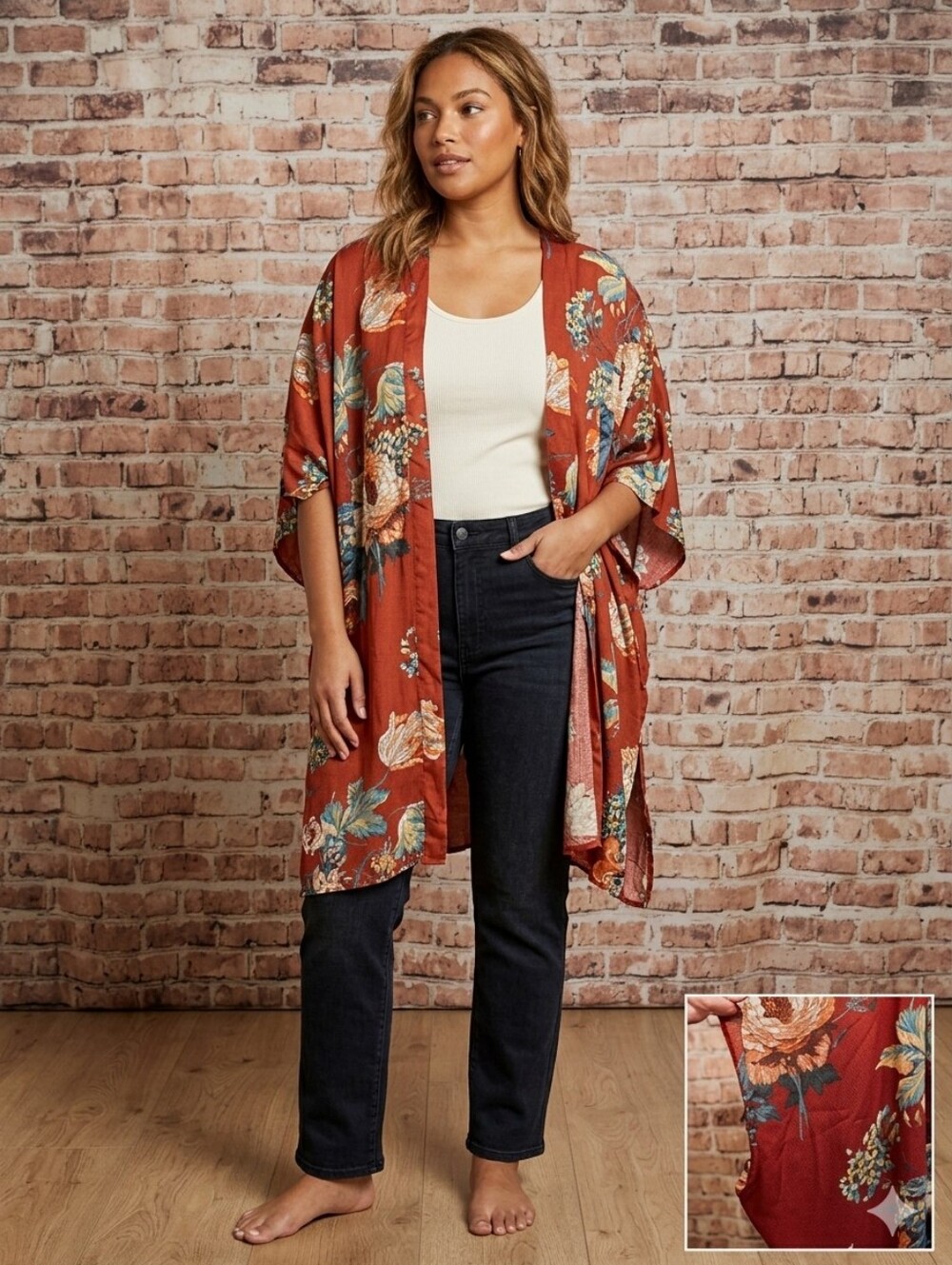 Umgee Kimono Cardigan Floral Size Medium/Large